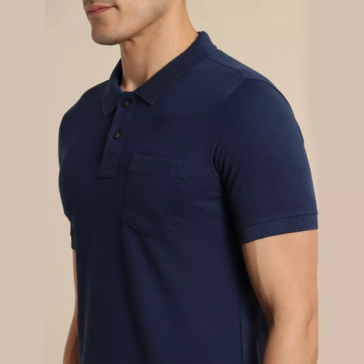 Classic Navy Blue Polo T-Shirt - Image 3
