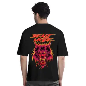 Beast Mode Vibrant Cool Printed Pure Cotton Oversized Tshirt