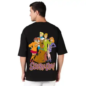 Scooby Doo Vibrant Cool Printed Pure Cotton Round Neck Half Sleeves Oversized Tshirt