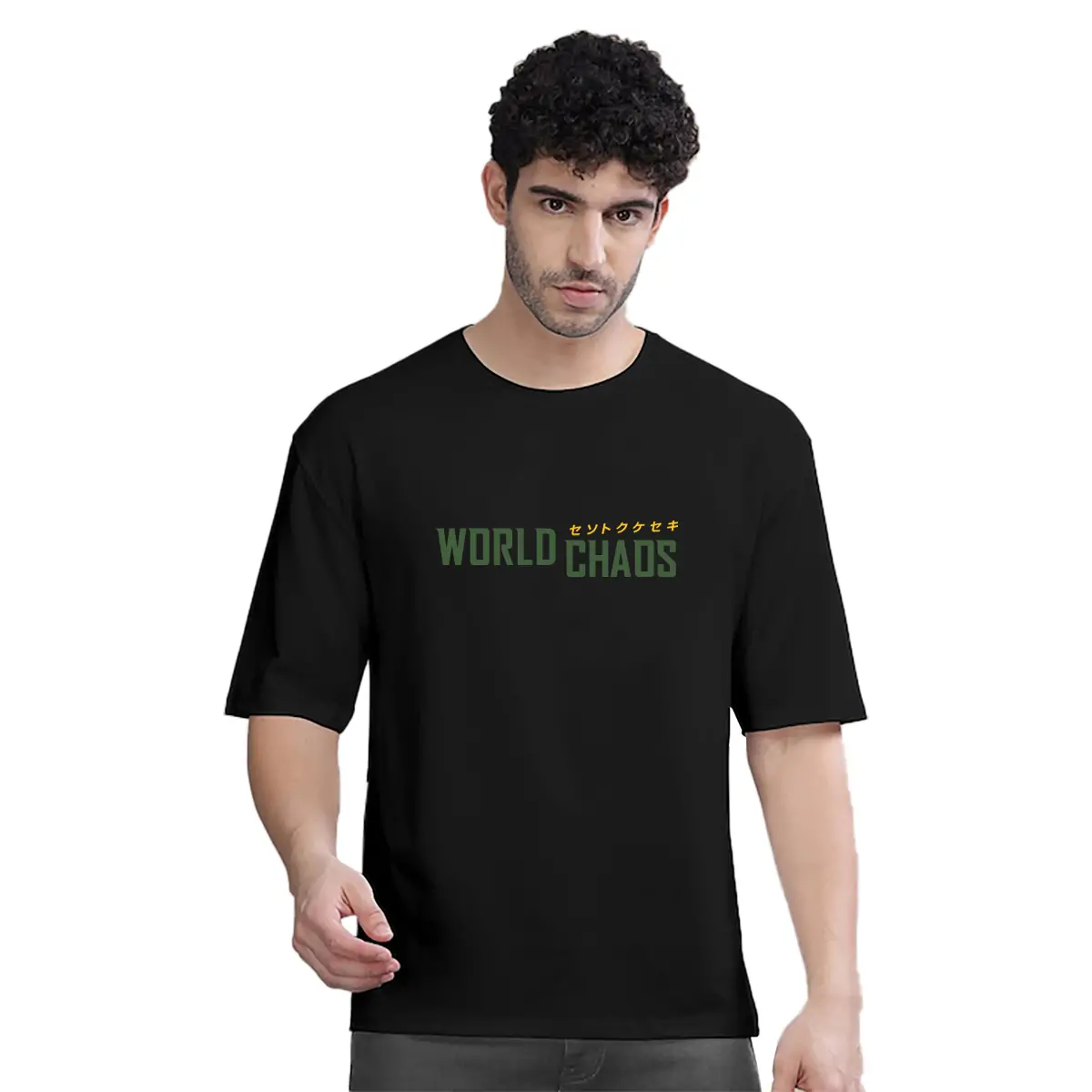 World Chaos Vibrant Cool Printed Pure Cotton Oversized Tshirt - Image 2