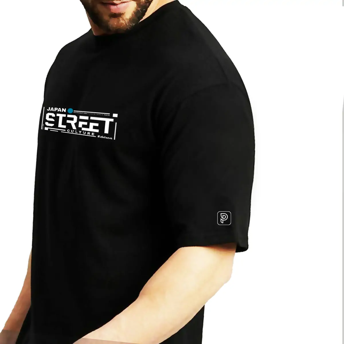City Street Culture Japanese Printed Pure Cotton Oversized Tshirt - Image 3