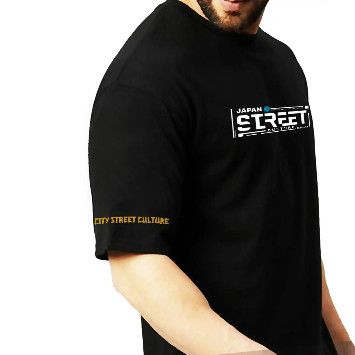 City Street Culture Japanese Printed Pure Cotton Oversized Tshirt - Image 4