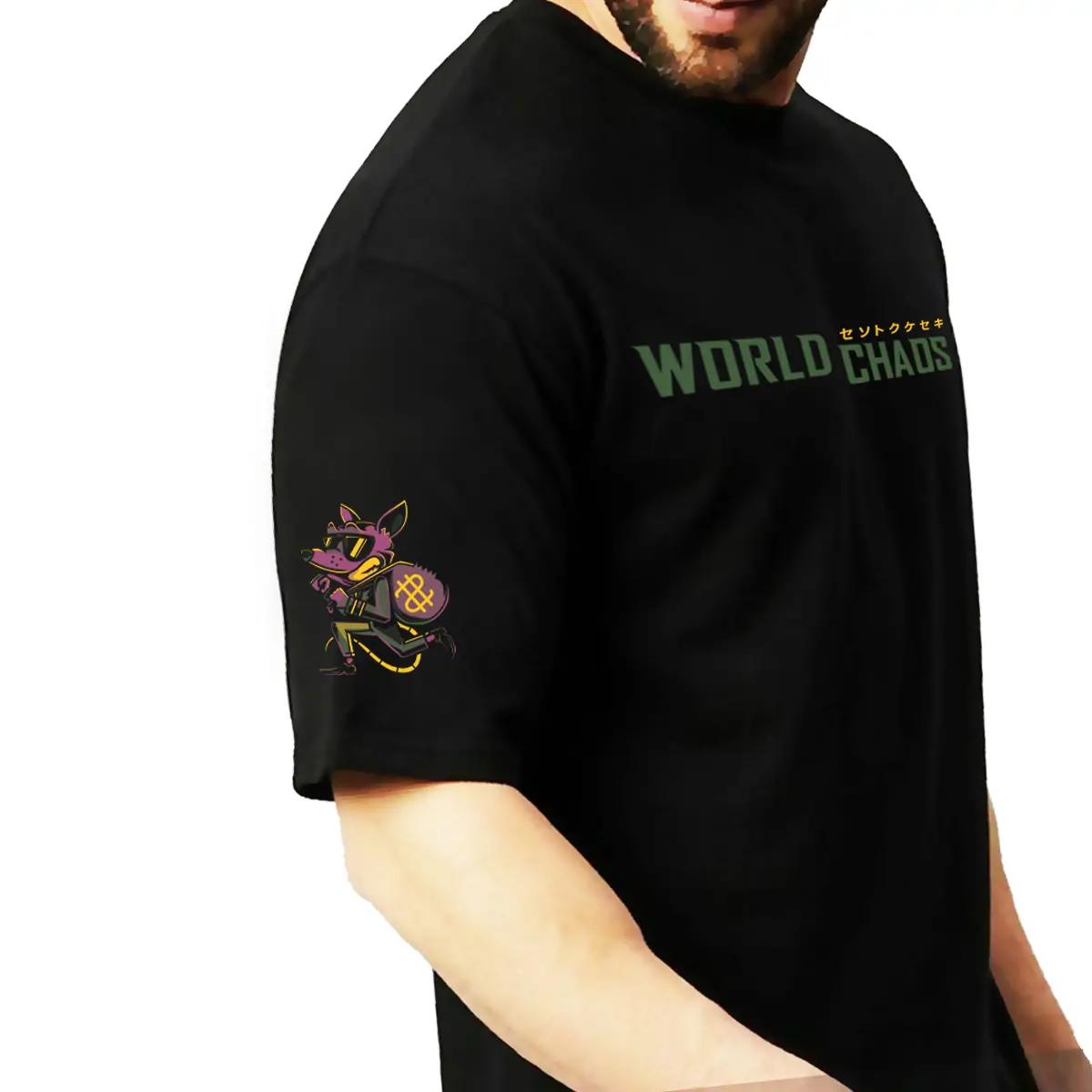 World Chaos Vibrant Cool Printed Pure Cotton Oversized Tshirt - Image 4