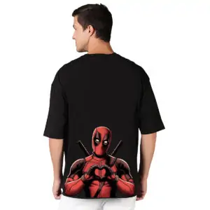Cool Deadpool Printed Pure Cotton Round Neck Drop shoulder Oversized Tshirt Unisex