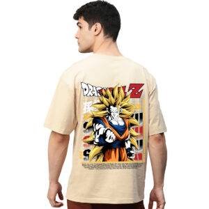 Printsflix Dragon Ball Z Graphic Anime Printed Pure Cotton Round Neck Drop shoulder Baggy Fit Oversized Tshirt For Men/Women/Kids/Adults
