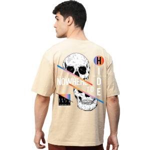 Printsflix Nowhere To Hide Printed Pure Cotton Round Neck Drop shoulder Baggy Fit Oversized Tshirt For Men/Women/Kids/Adults