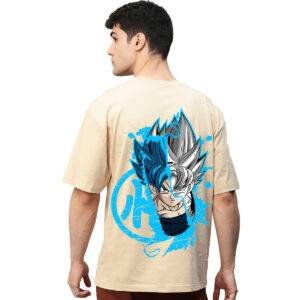 Printsflix Trendy Anime Dragon Ball Z Printed Pure Cotton Round Neck Drop shoulder Baggy Fit Oversized Tshirt For Men/Women/Kids/Adults