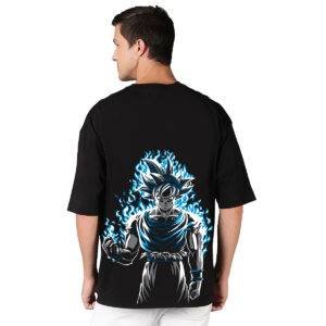 Goku Dragon Ball Z Anime Printed Pure Cotton Round Neck Drop shoulder Oversized Tshirt Unisex