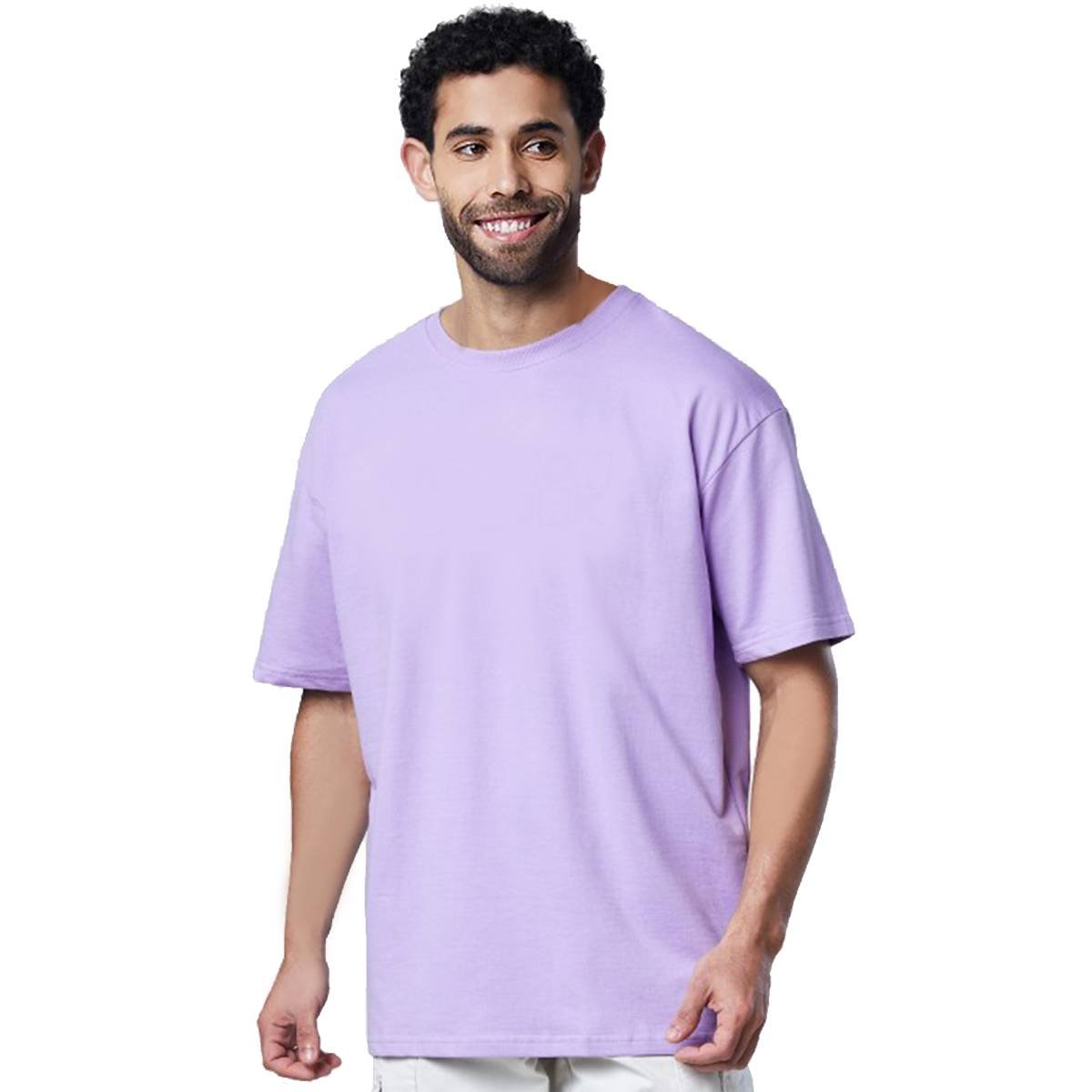 Printsflix Deadpool Wolverine Drop Shoulder Pure Cotton Round Neck Lavender Oversized Tshirt -Unisex - Image 2