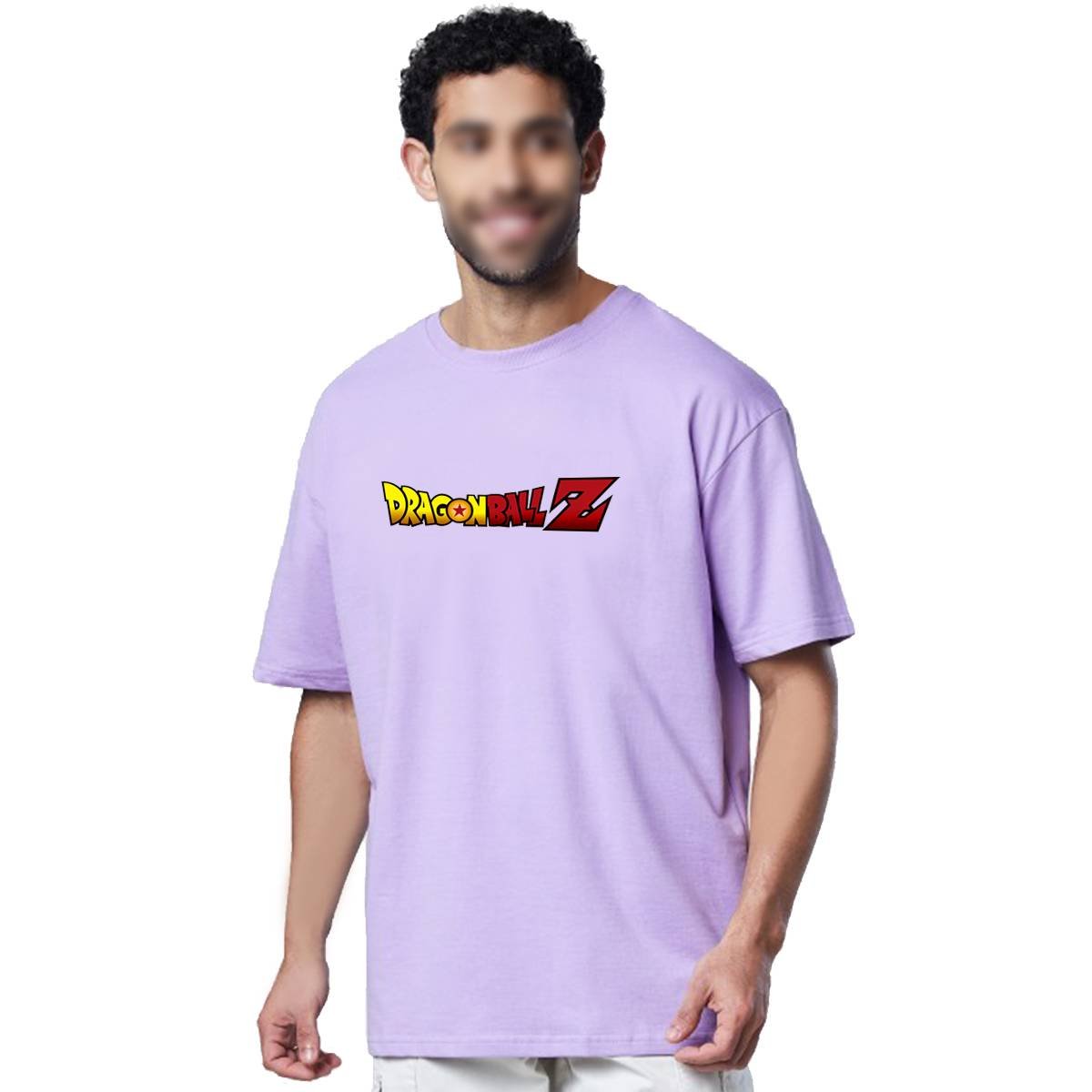 Printsflix Dragon Ball Z Printed Drop Shoulder Pure Cotton Round Neck Lavender Oversized Tshirt - For Men/Women/Kids - Image 2