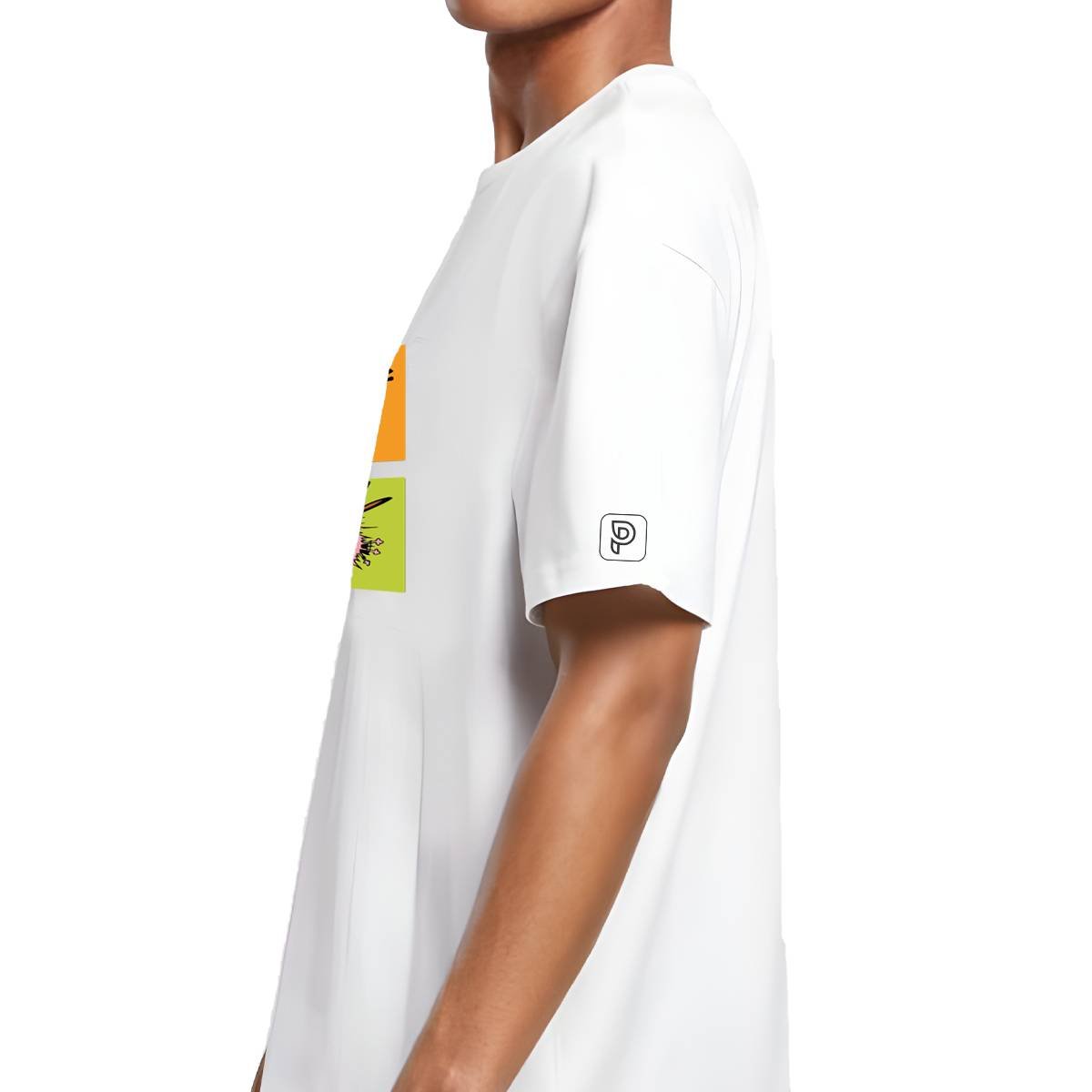 Printsflix Courage The Cowardly Dog Printed Pure Cotton Round Neck Drop Shoulder Baggy Fit White Oversized Tshirt -Unisex - Image 3