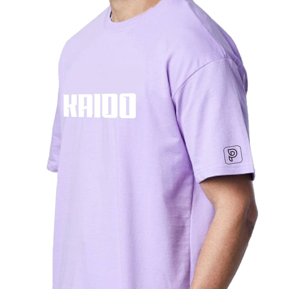 Printsflix Kaido Printed Drop Shoulder Pure Cotton Round Neck Lavender Oversized Tshirt - For Men/Women/Kids - Image 3