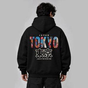 Printsflix Tokyo Printed Oversized Hoodie Black|Premium Streetwear