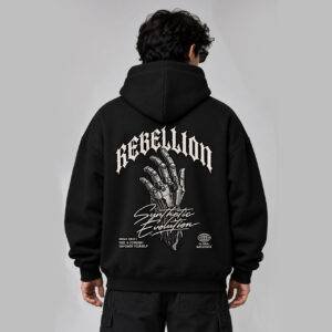 Printsflix Rebellion Premium Oversized Hoodie Black