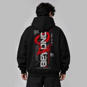 Printsflix Beyond Printed Oversized Hoodie Black