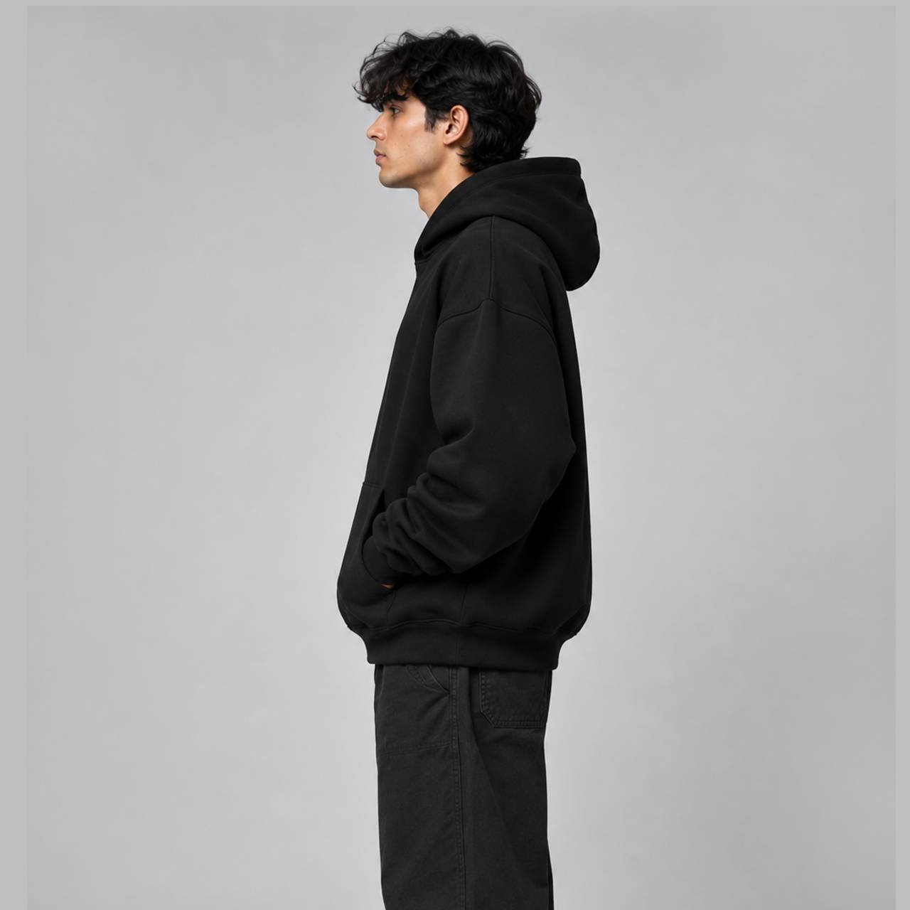 Printsflix You Gotta Chill Printed Premium Oversized Hoodie Black - Image 5