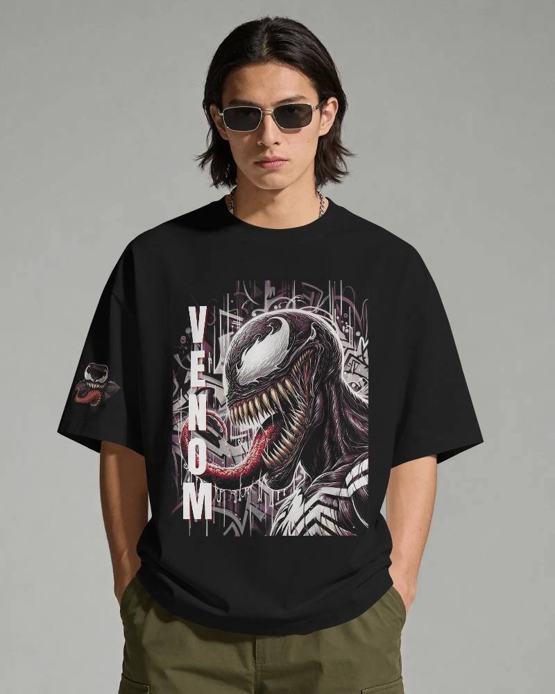 Printsflix Venom Printed Premium Relaxed Fit & Oversized T-Shirts