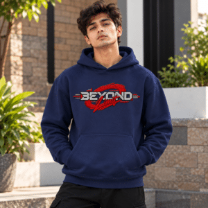 Printsflix Beyond Printed Navy Blue Premium Oversized Hoodie