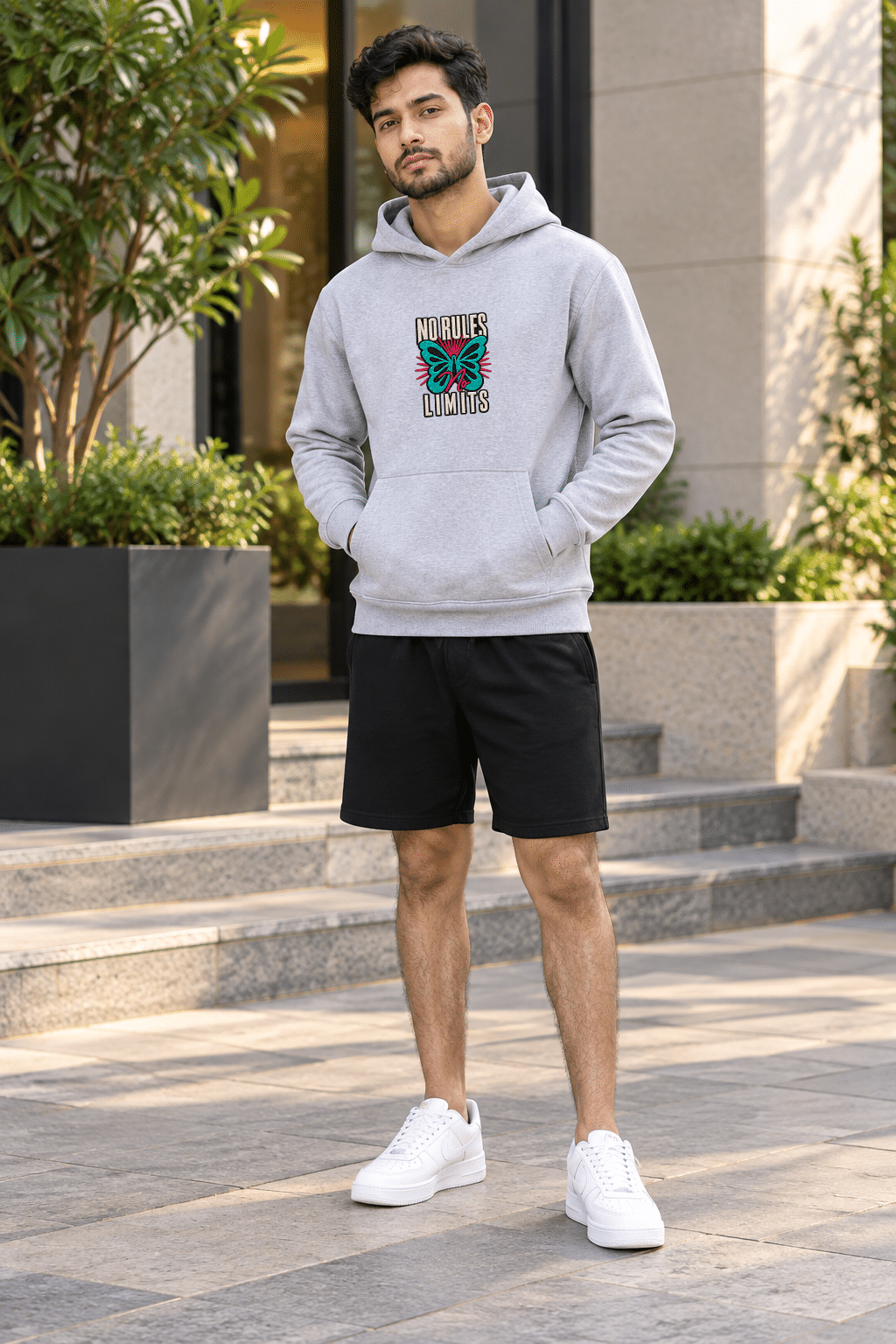Printsflix No Rules Limits Premium Oversized Hoodie Grey - Image 2