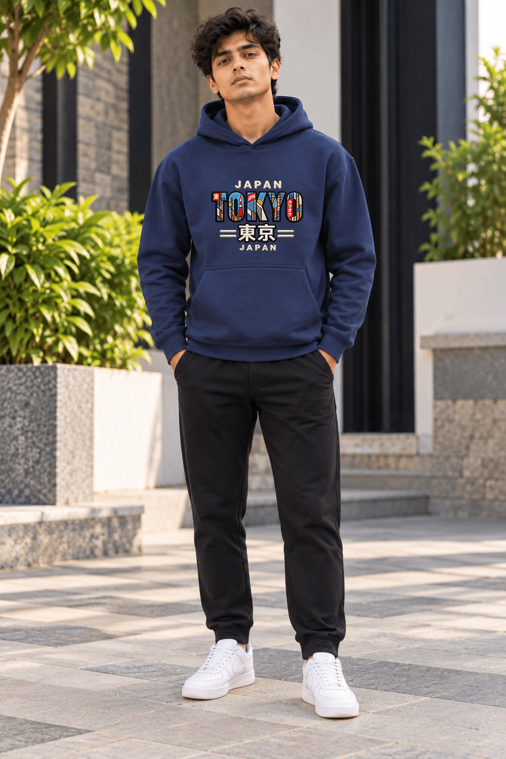 Printsflix Tokyo Printed Oversized Hoodie Navy Blue|Premium Streetwear - Image 3