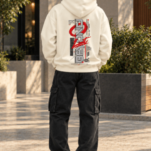 Printsflix Beyond Printed Oversized Hoodie Off White