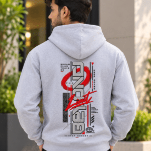 Printsflix Beyond Printed Oversized Hoodie Grey