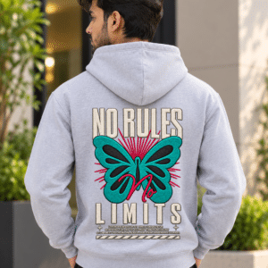 Printsflix No Rules Limits Premium Oversized Hoodie Grey