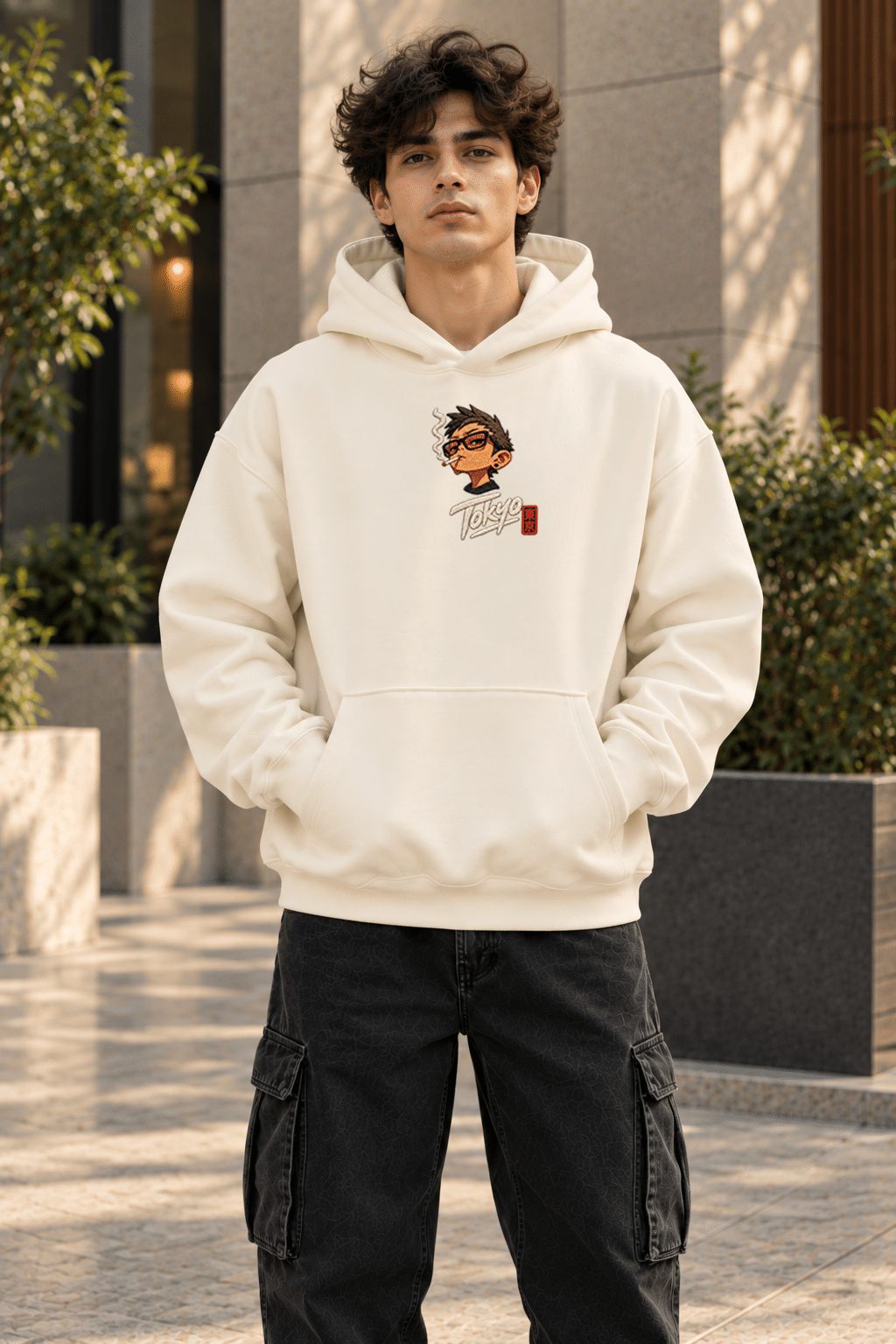 Printsflix You Gotta Chill Printed Premium Oversized Hoodie Off-White - Image 3