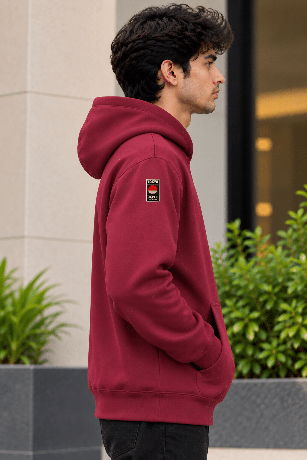 Printsflix You Gotta Chill Printed Premium Oversized Hoodie Maroon - Image 3
